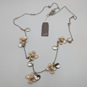 NWT $49 J. Jill Gold and Silver Flower Cluster Necklace - So Pretty!
